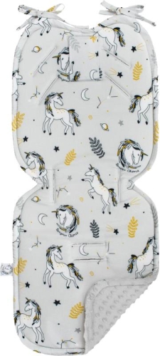 Bonjour Cherie dwustronna, bambusowa wkładka do wózka spacerowego | Jednorożce