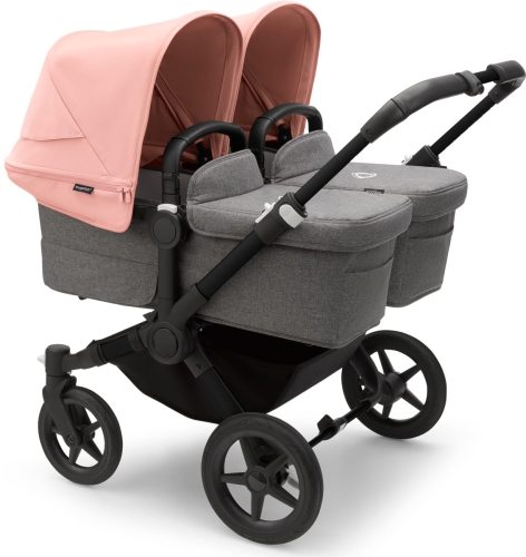Bugaboo Donkey 5 Twin - wielofunkcyjny wózek bliźniaczy, zestaw 2w1 z opcją 3w1 | Morning Pink
