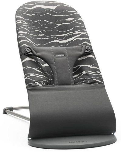 BabyBjorn Bliss - leżaczek dziecięcy | Cotton Antracyt / Landscape Print