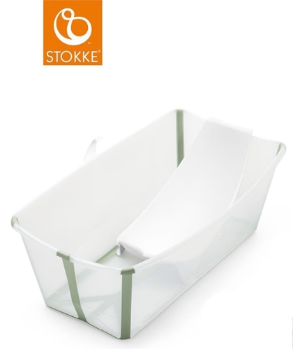 Stokke Flexi Bath - składana wanienka dziecięca z wkładką | Transparent Green
