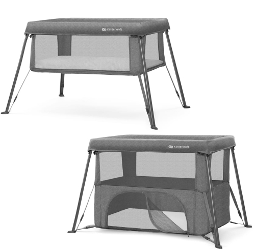 Kinderkraft Cami - łóżeczko niemowlęce 3w1 | Grey