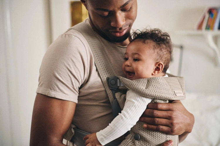 BabyBjorn Baby Carrier Mini Cotton – małe nosidełko dla noworodka | Grey Beige