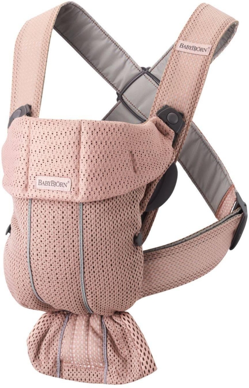 BabyBjorn Baby Carrier Mini Cotton – małe nosidełko dla noworodka | Zgaszony Róż