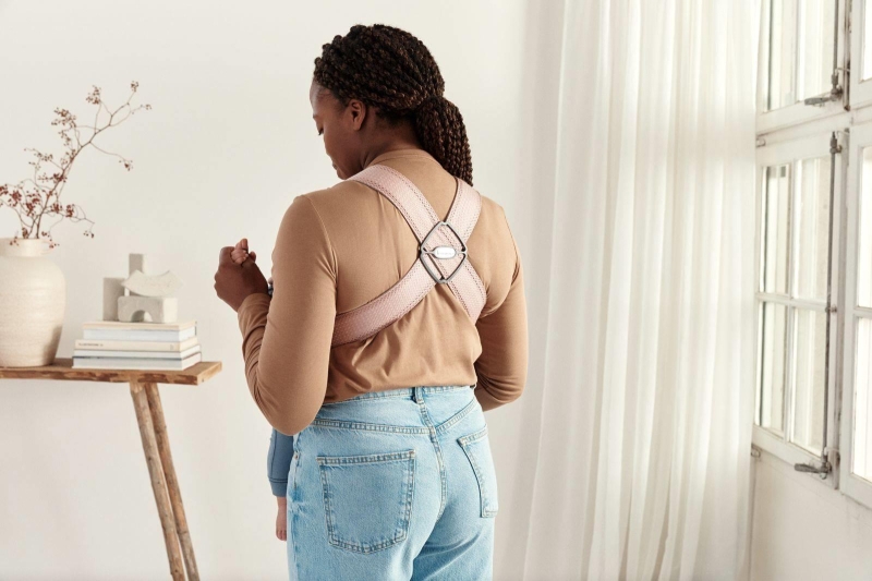 BabyBjorn Baby Carrier Mini Cotton – małe nosidełko dla noworodka | Zgaszony Róż