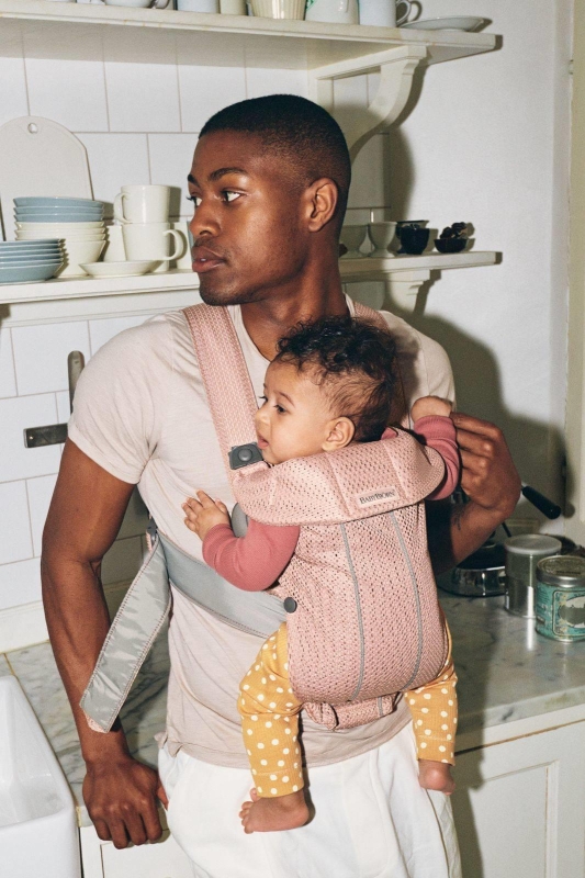 BabyBjorn Baby Carrier Mini Cotton – małe nosidełko dla noworodka | Zgaszony Róż