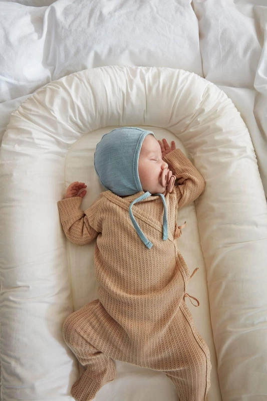 Elodie Details Newborn Bonnet - czapka dziecięca 0-3 mc | Mineral Green