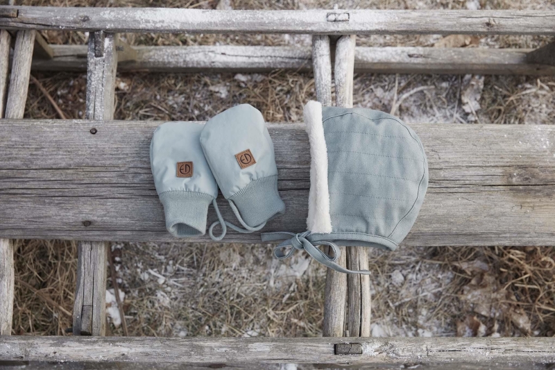Elodie Details Winter Bonnet - zimowa czapka dziecięca 6-12 mc | Pebble Green