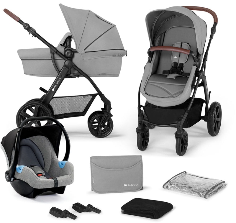 kinderkraft wozek wielofunkcyjny 3w1 z fotelikiem moov ct grey szary