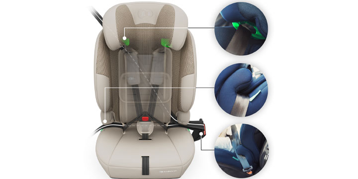 Fotelik samochodowy Kinderkraft wygodne zapięcie dziecka