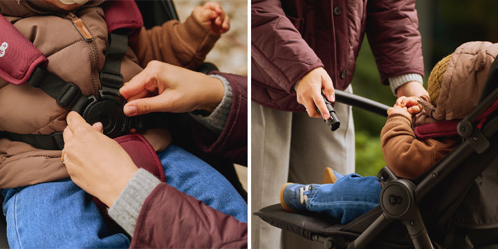 Kinderkraft Grande 2 magnetyczna klamra i odpinany pałąk