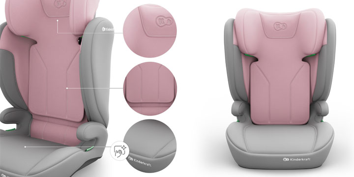 Fotelik Kinderkraft z tapicerką zdejmowaną do prania 