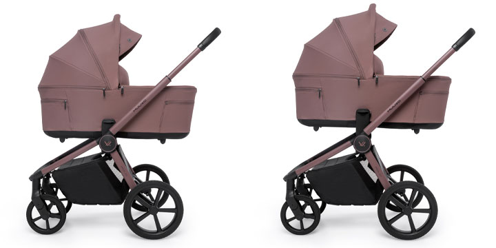 Wózek dziecięcy 2w1 z regulacją wysokości gondoli i siedziska